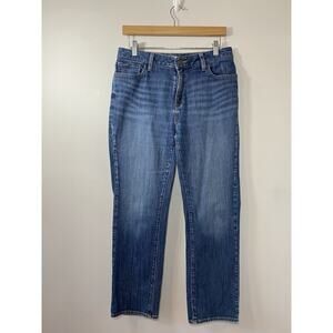L.L. Bean Denim Womens Medium Wash Straight Leg Classic Fit Jeans Size 10 Petite